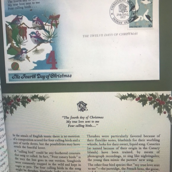 12 Days of Christmas Island Stamps Postal Commemorative Book 1977 Covers - Picture 3 of 7